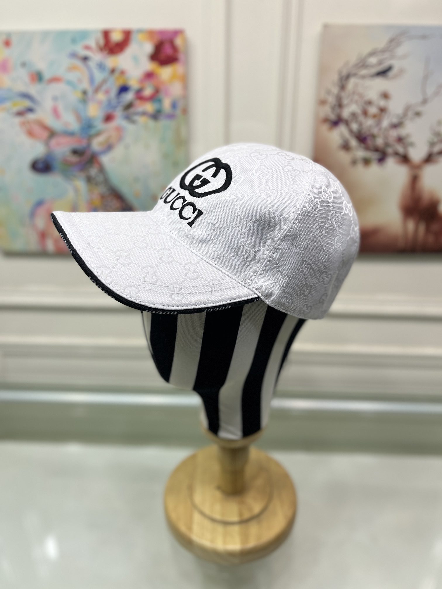 Gucci Canvas Baseball Hat White Gucci Hat