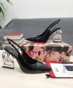 Dolce & Gabbana Satin Sandals With 3.5 Heel Black For Women DG Shoes