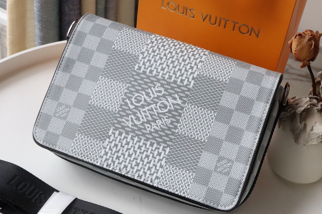 Louis Vuitton Studio Messenger Damier Graphite Plaster For Men, Men’s Bags, Shoulder And Crossbody Bags 9.3in/25.3cm LV N50014