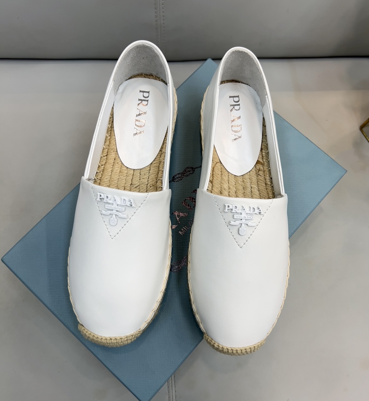 Prada Nappa Espadrilles White For Women 0.8in/20mm Prada 1S871M_79N_F0009_F_020
