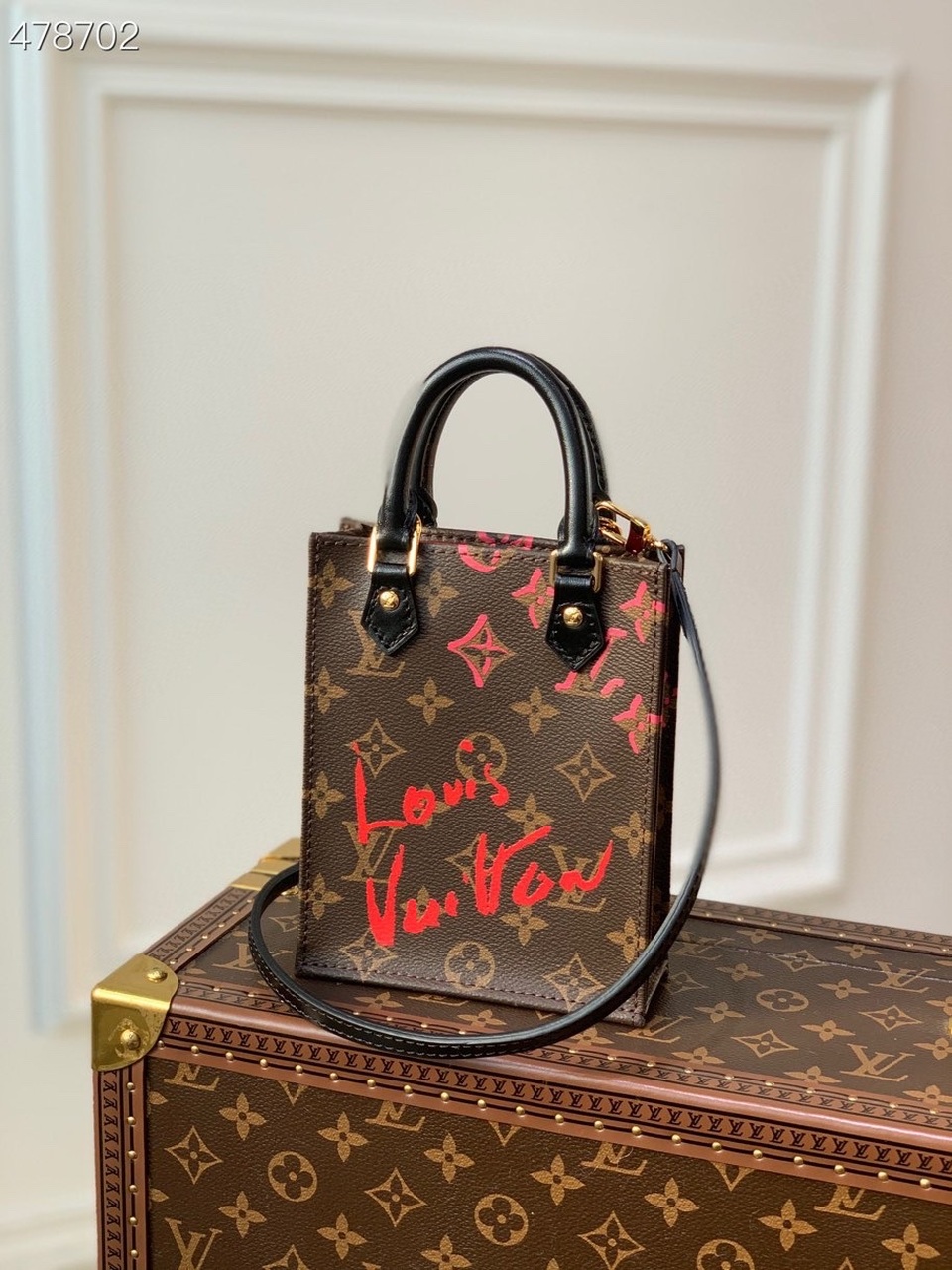 Louis Vuitton Petit Sac Plat Fall In Love Monogram Canvas For Women, Women’s Bags, Shoulder And Crossbody Bags 6.7in/17cm LV M80839