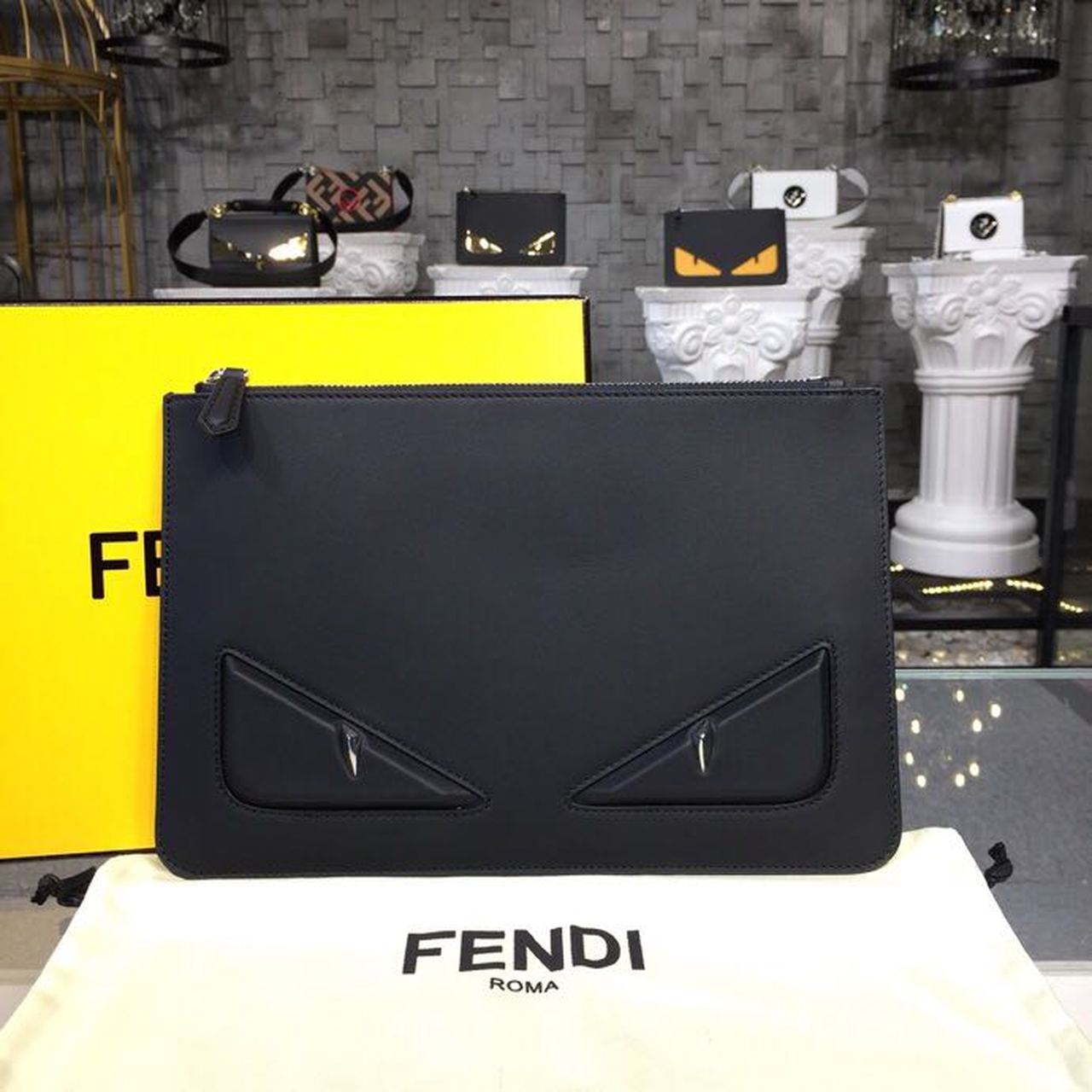 Fendi Selleria Monster Pouch 11.8in/30cm For Women FF