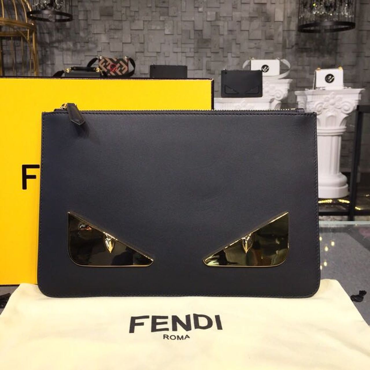 Fendi Selleria Monster Pouch 11.8in/30cm For Women FF