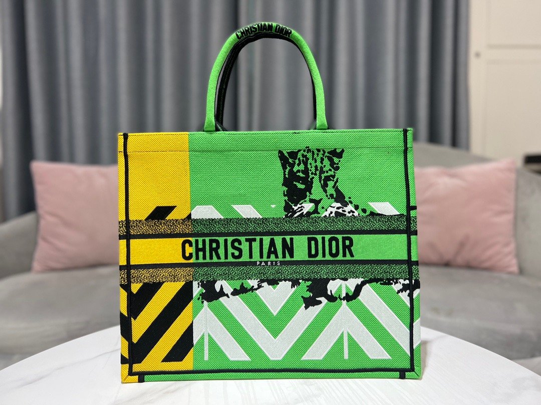 Christian Dior Large Dior Book Tote Green, For Women, Women’s Handbags 16.5in/42cm CD