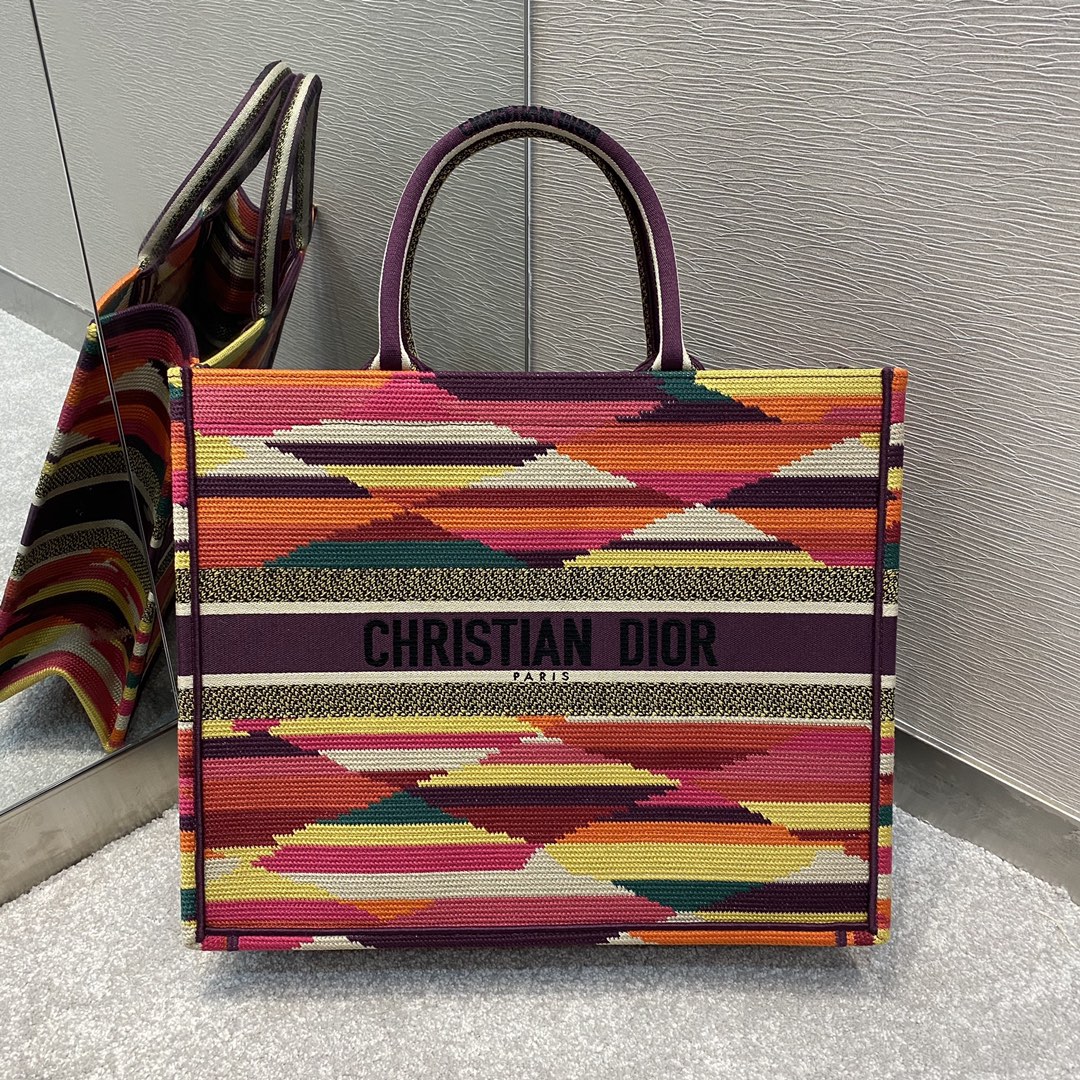 Christian Dior Large Dior Book Tote Canvas Multicolor For Women Bag Size 42cm/16in CD