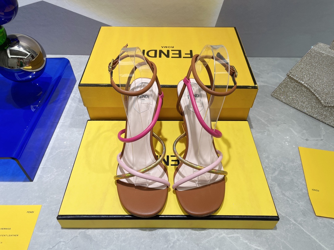 Fendi First Pink Nappa High-Heeled Sandals For Women 8X8274AHIUF1GZU