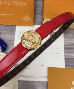 Louis Vuitton LV Circle Reversible Belt Monogram Canvas Gold Toned Hardware LV Women Belt