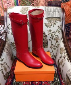 Hermes Jumping Boot Red For Women, Women’s Shoes