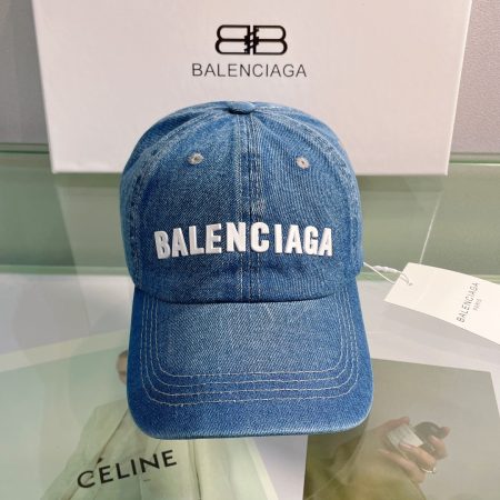 BALENCIAGA Logo Front Cap In Blue