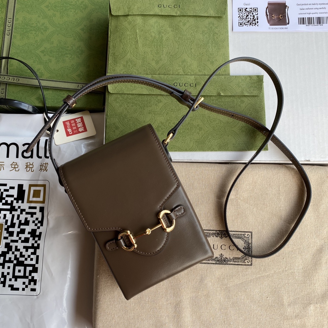 Gucci Horsebit 1955 Mini Bag Brown For Women And Men 6.7in/17cm Gucci 625615 0YK0G 2528