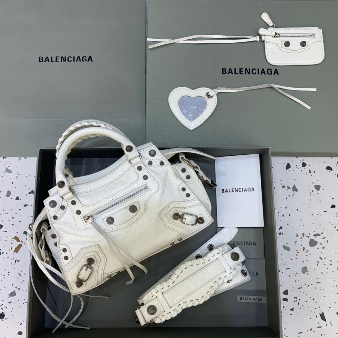 BALENCIAGA Neo Cagole XS Handbag In White , For Women, Women’s Bags 10.2in/26cm 700940210B09104
