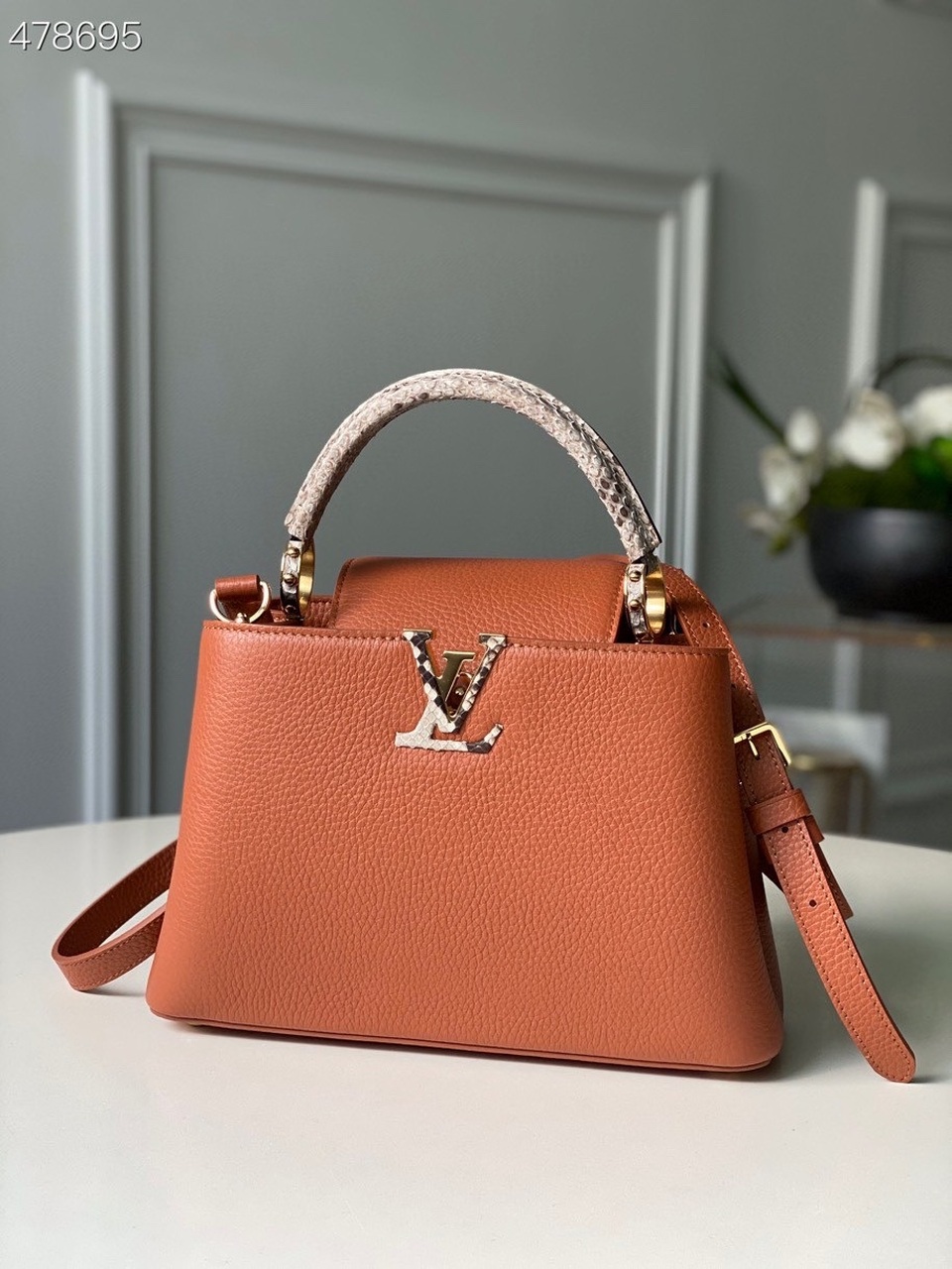 Louis Vuitton Capucines BB Taurillon And Python Brown For Women, Women’s Handbags, Shoulder And Crossbody Bags 10.4in/27cm LV N97980