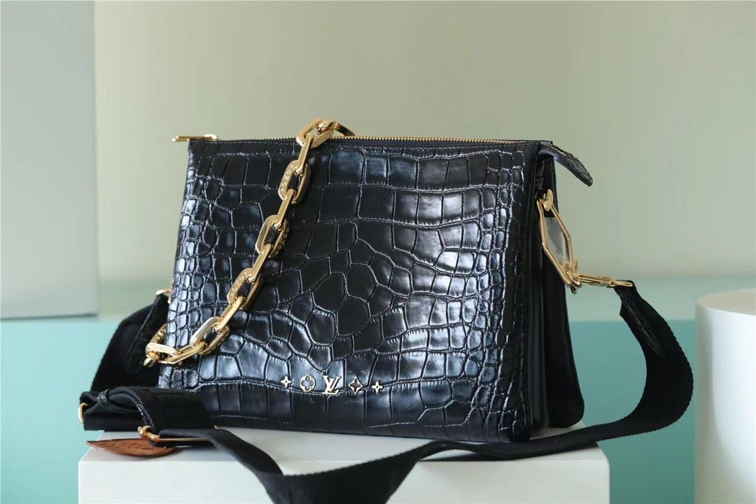 Louis Vuitton Coussin PM High Shiny Alligator Black For Women, Women’s Handbags, Shoulder And Crossbody Bags 10.2n/26cm LV 