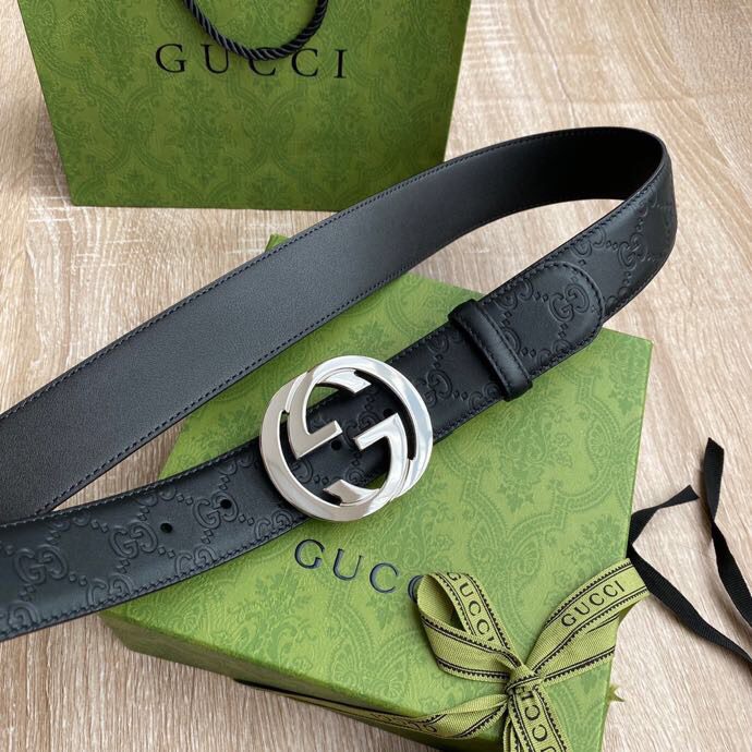 Gucci Signature Belt Black For Women, Women Belt 411924 CWC1N 1000