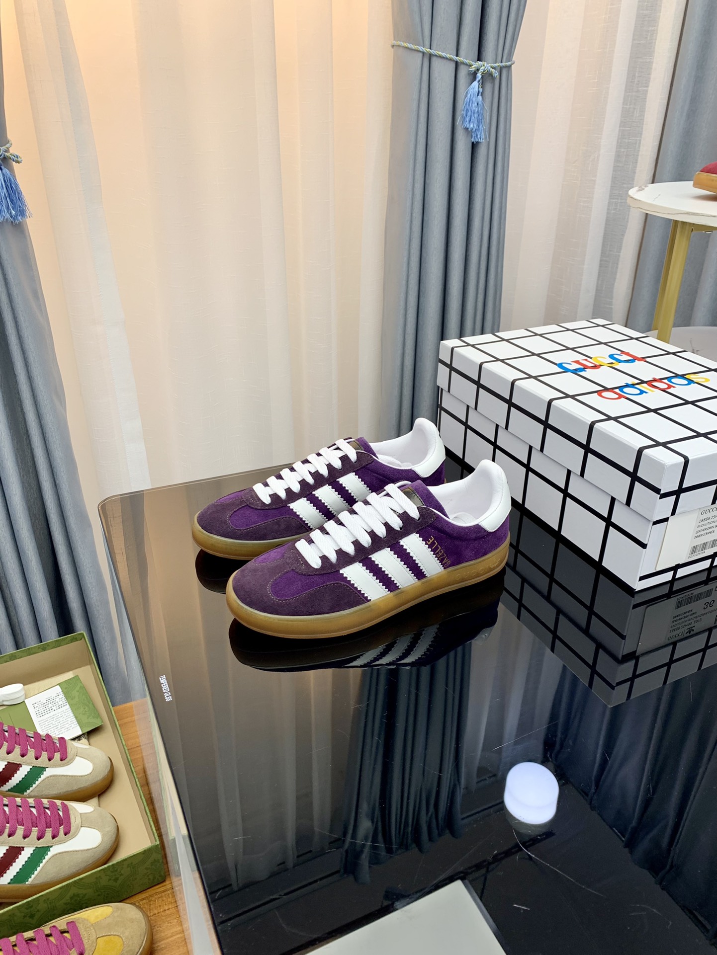 Gucci x Adidas Women’s Gazelle Sneaker Purple For Women GG