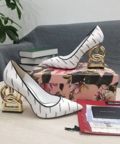Dolce & Gabbana Patent Pumps With 3.5 Heel White For Women DG Shoes