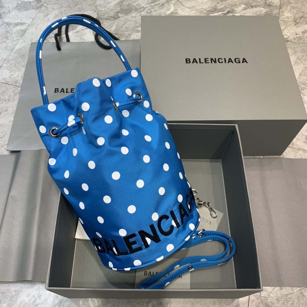 BALENCIAGA Le Cagole Medium Bucket Bag In Blue, For Women, Women’s Bags 17.6in/45cm