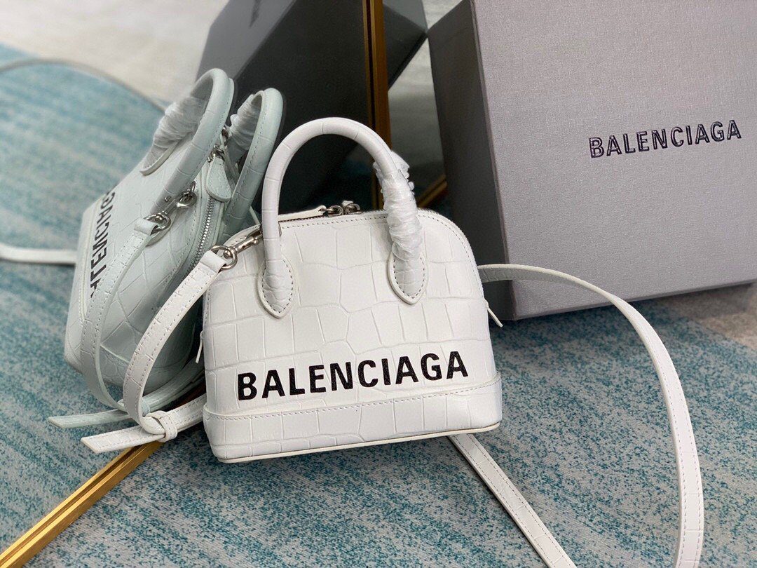 Balenciaga Ville Mini Handbag In White, For Women, Women’s Bags 4.7in/12cm
