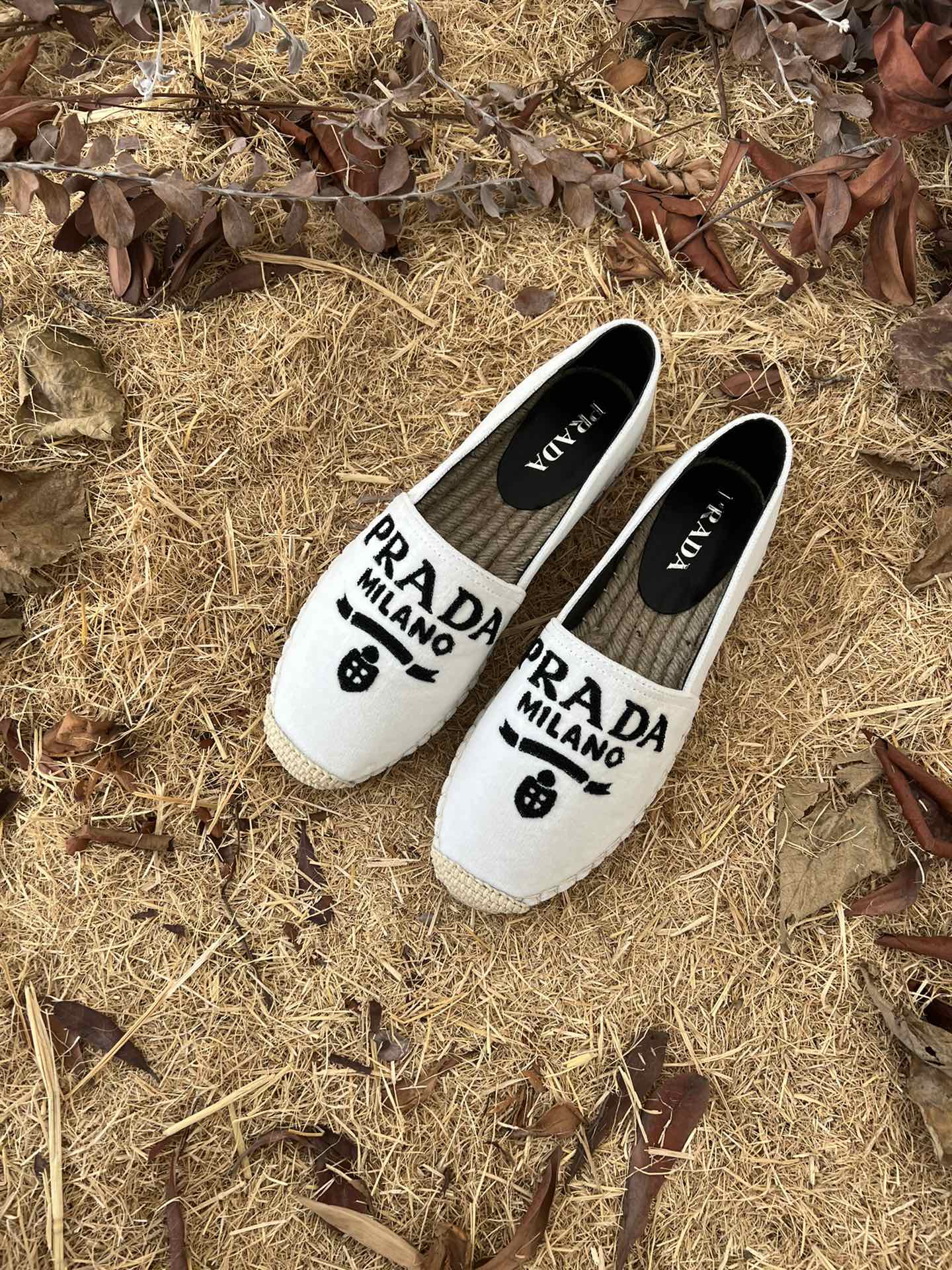 Prada Espadrillas In Velluto White For Women 0.8in/20mm Prada 