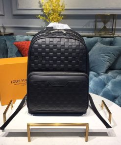 Louis Vuitton Campus Backpack Damier Infini Onyx Silver For Men, Men’s Bags 39cm LV N40306