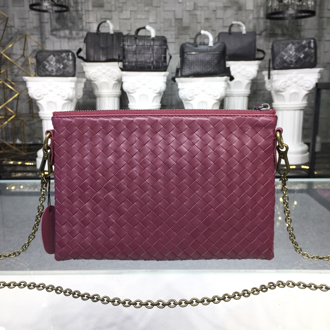 Bottega Veneta Chain Shoulder Bag Dark Red, For Women, Women’s Bags 9.6in/24.5cm