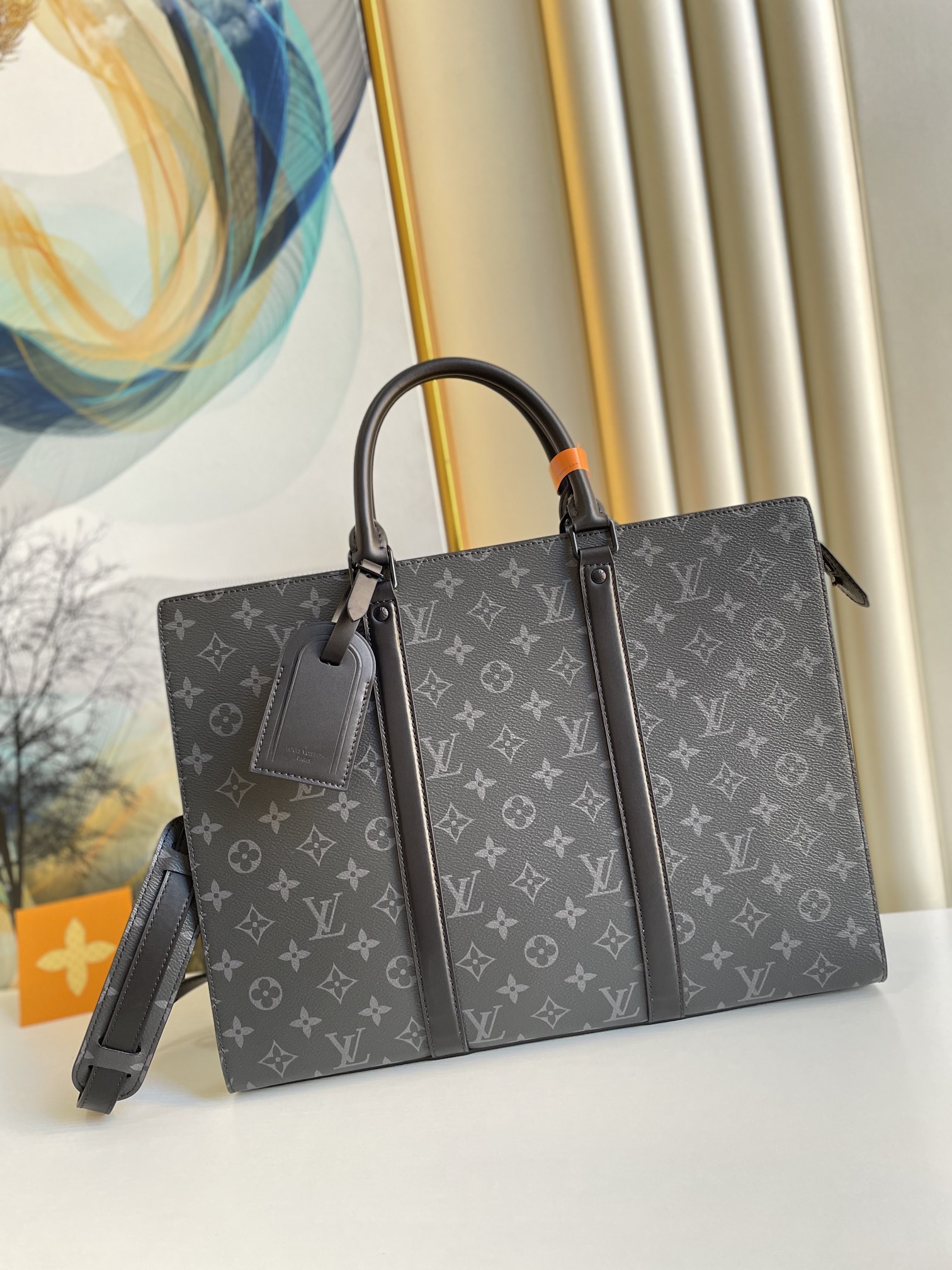 Louis Vuitton Sac Plat Horizontal Zippe Monogram Eclipse For Men, Men’s Bags, Shoulder And Crossbody Bags 15.4in/39cm LV M45265