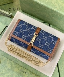 Gucci Jackie 1961 Chain Long Wallets For Women, Women’s Wallets 19cm/7.5in GG
