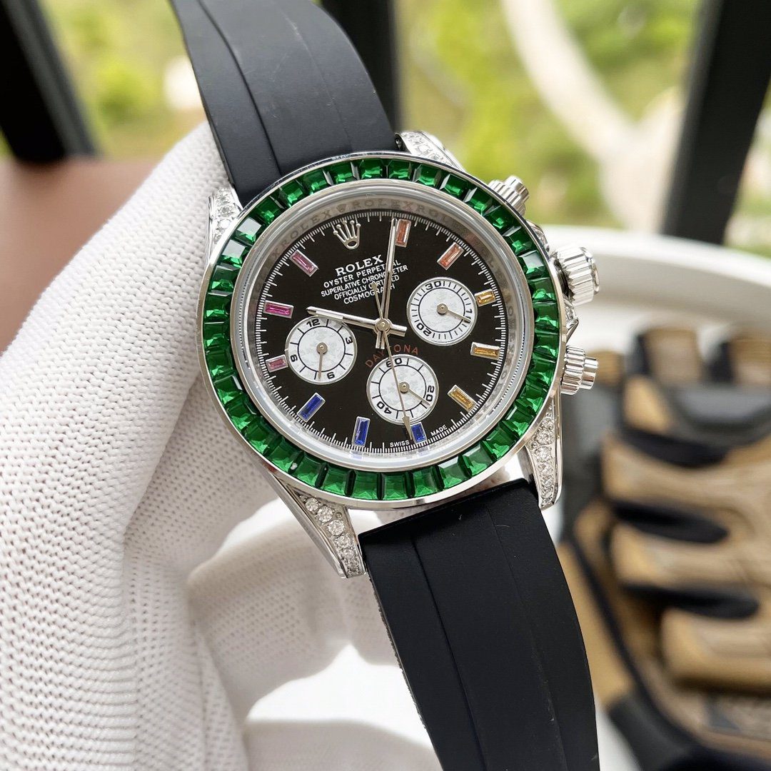 Rolex Cosmograph Daytona 40mm Silver Toned Beaded For Men