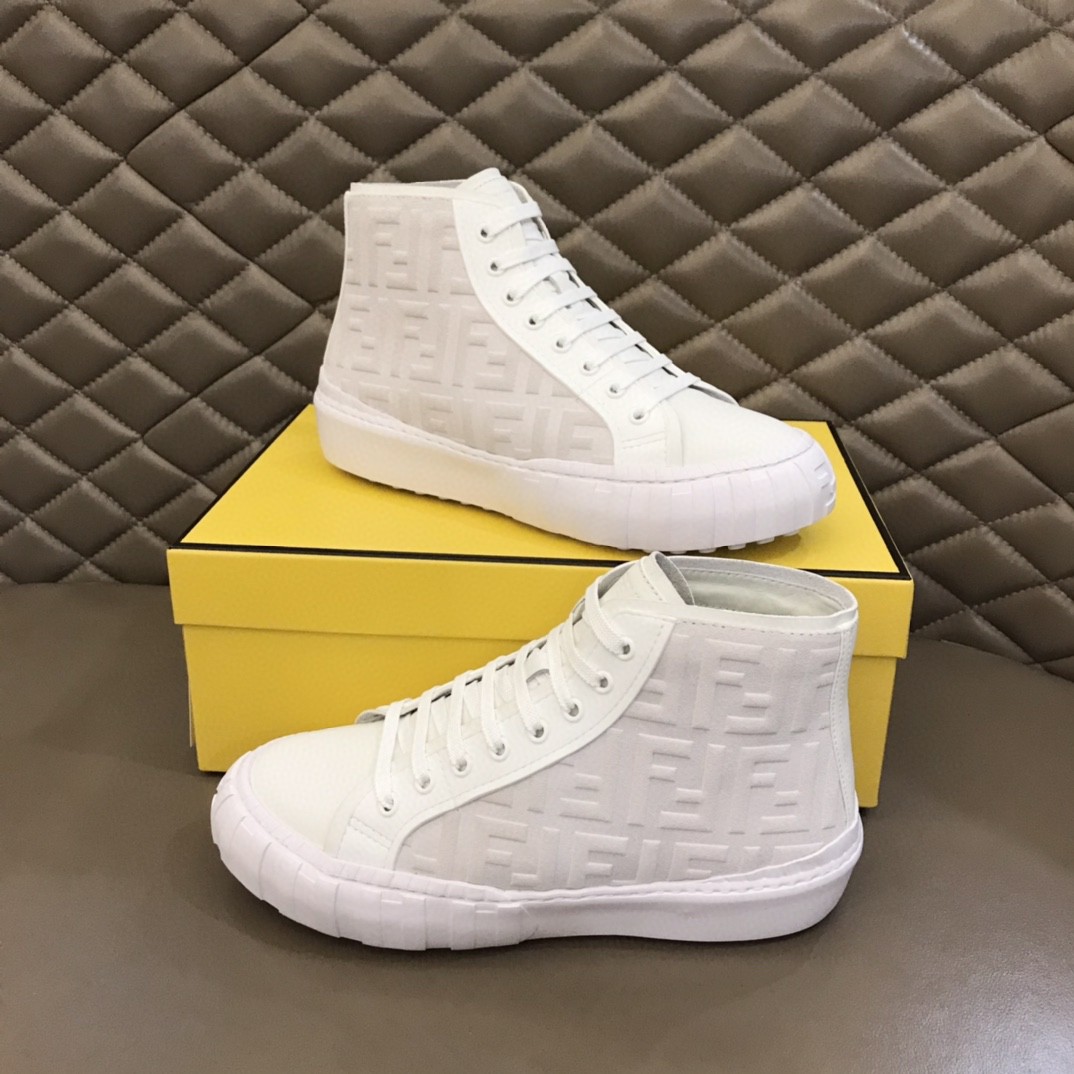 Fendi Flow High Tops Sneakers White For Men 7E1424