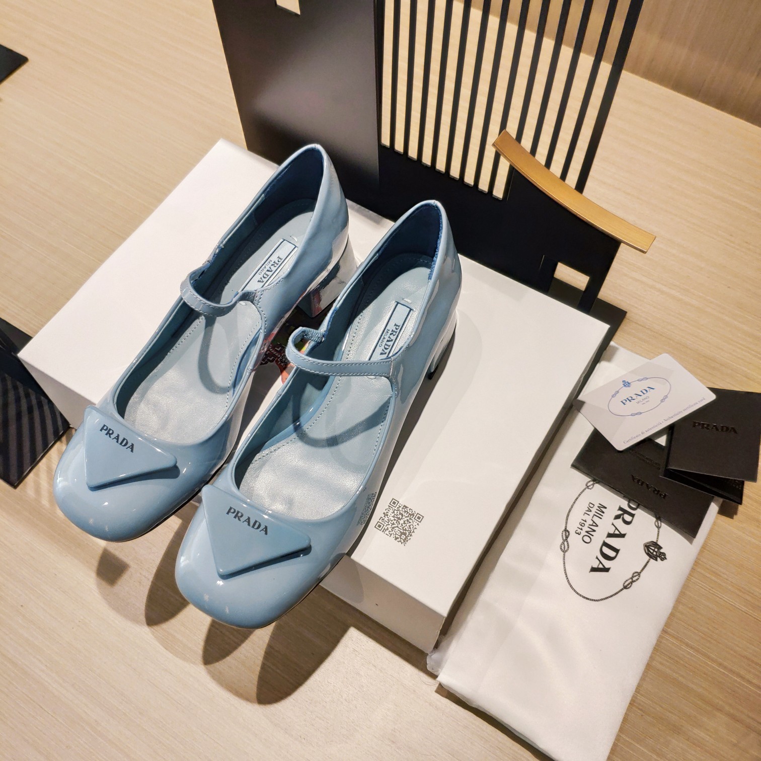 Prada Patent Pumps Blue For Women 1.8in/45mm Prada