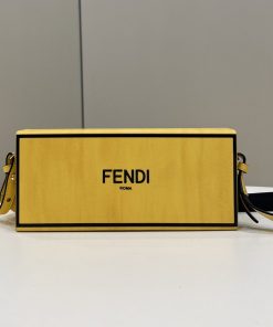 Fendi Horizontal Box Yellow Bag For Woman 10.5cm/4in 7VA520ADP6F1CIA