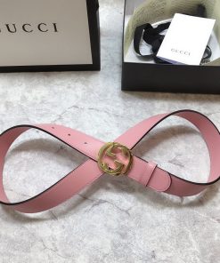 Gucci Belt With Interlocking G Pink GG, Women Belt 370717