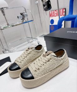 Chanel Women’s Sneakers Beige For Women 1.5in/4cm G39105 Y55970 K4501