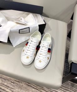 Gucci Ace Sneaker with Bees and Stars 498205 Calfskin Leather Spring/Summer 2019 Collection, White
