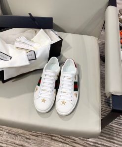 Gucci Women’s Ace Sneaker With Bees And Stars White For Women Gucci 498205 AXWQ0 9098