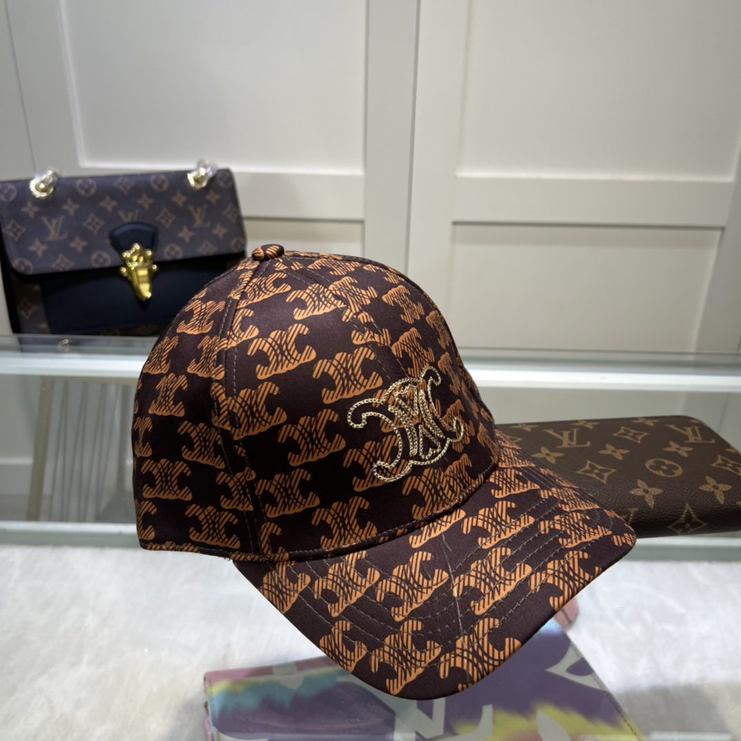 Celine Triomphe Baseball Cap Black/Brown Celine Cap