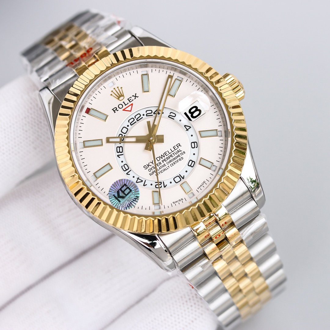 Rolex Sky – Dweller 42mm Gold Toned For Men 326933
