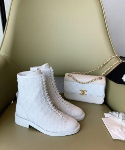 Chanel Lace-Ups White For Women, Women’s Shoes G39162
