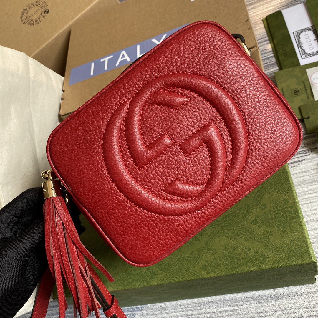 Gucci Soho Small Disco Bag Red For Women, Women’s Bags, Shoulder And Crossbody Bags 8in/21cm Gucci 308364