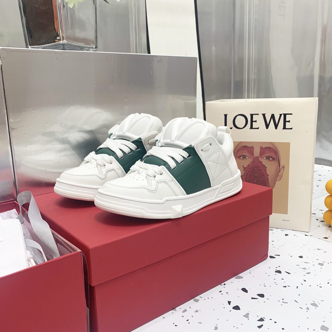 Valentino Garavani Open Skate Sneakers With Patent Band Green For Women WS0FB1DXI