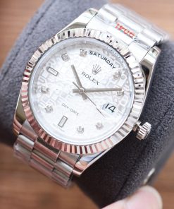 Rolex Day-date 41mm Silver Toned For Men