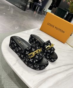 Louis Vuitton Jumbo Flatform Mule Black For Women LV