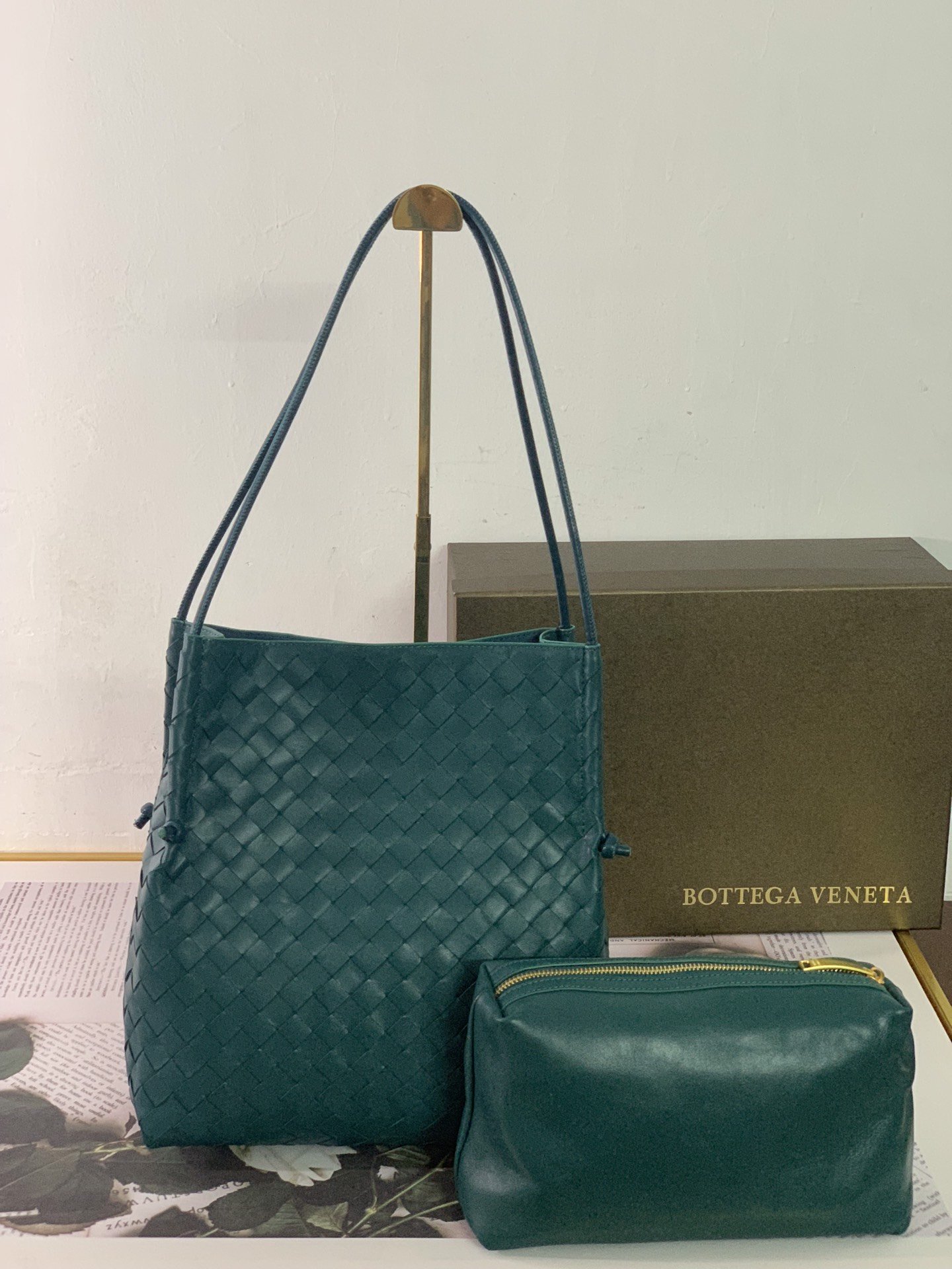 Bottega Veneta Handle Bag Blue, For Women, Women’s Bags 12.6in/32cm