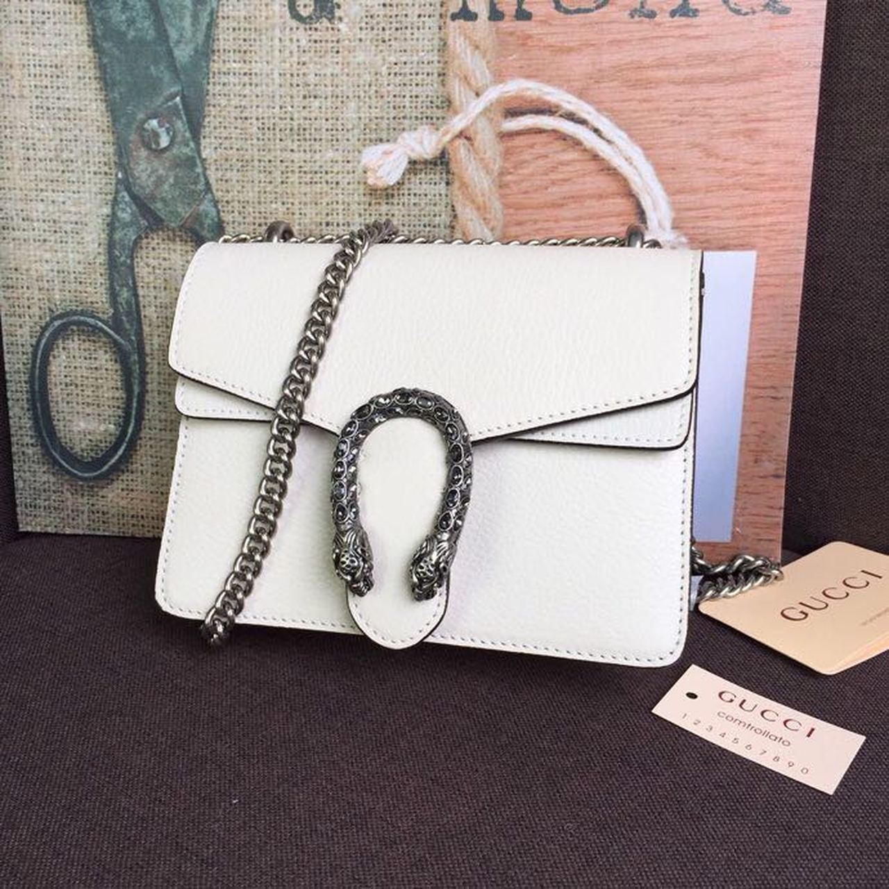 Gucci Dionysus Mini Bag White For Women 7.5in/19cm Gucci 421970 0K7JN 9680