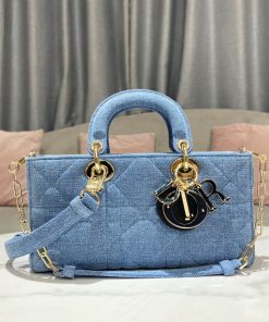 Christian Dior Lady D-Joy Bag Blue, For Women, Women’s Handbags 26cm/10in CD M0540WTJA_M928