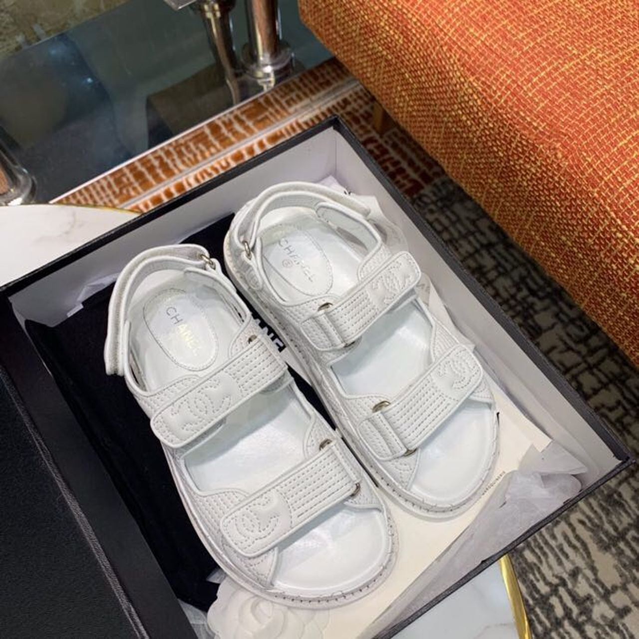 Chanel Sandals White For Women, Women’s Shoes