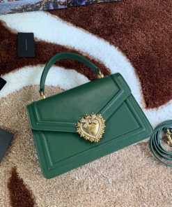 Dolce & Gabbana Medium Devotion Bag Green For Women 9.4in/24cm DG