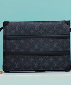Louis Vuitton Trunk Pouch Monogram Eclipse Canvas Black For Men, Men’s Wallet 28cm LV M45937