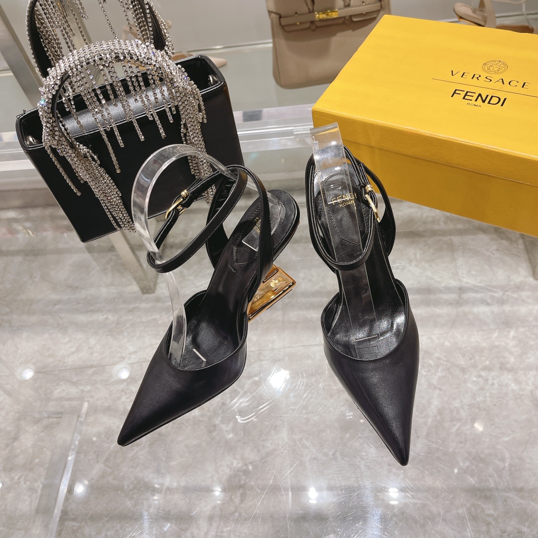 Fendi First Black High-Heeled Slingbacks For Women 8J8367NA7F0QA1