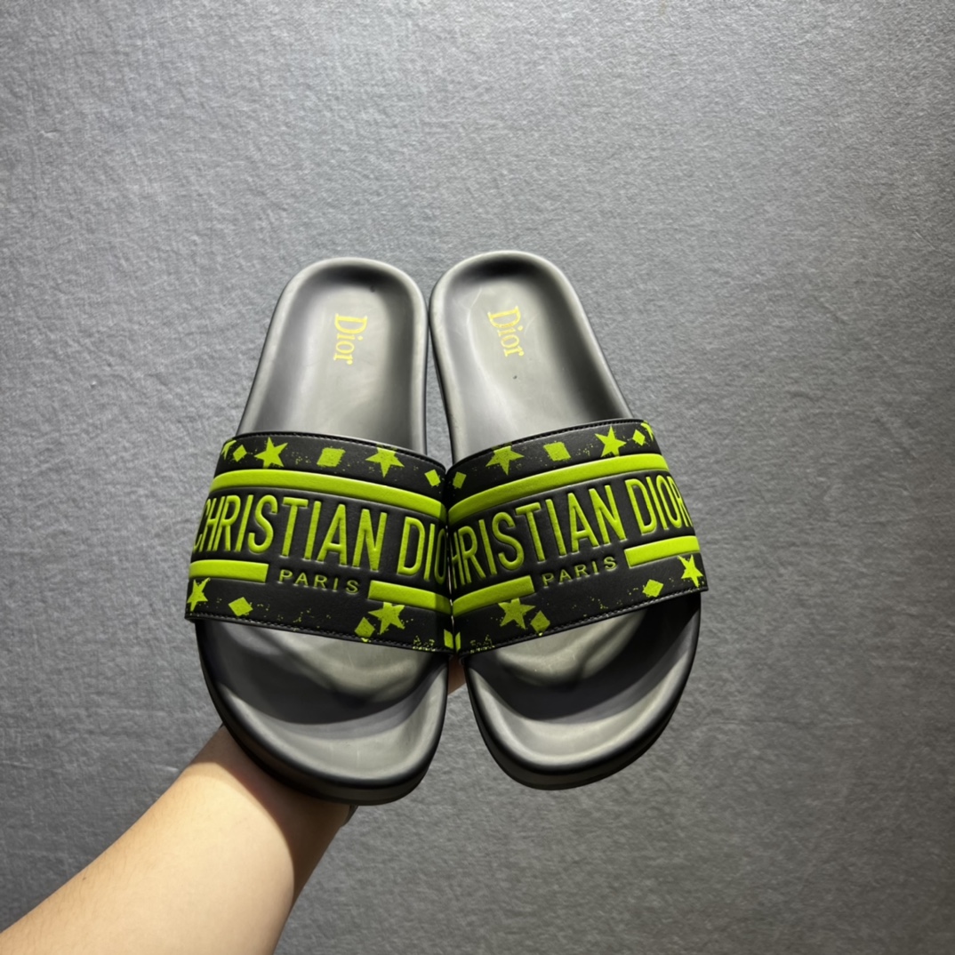 Christian Dior Dway Slide Black/Yellow For Men CD